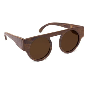Handmade Crown Panto Wooden <b>Sunglasses</b> <b>Vintage</b> Geometric Hexagon Wood Eyeglasses Frame Luxury Eco-Friendly Custom UV400 Eyewear - Product Image 5