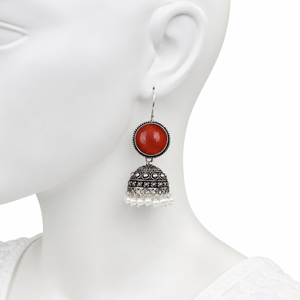 Bohemian Oxidized <b>Silver</b> Multi Color <b>Dangle</b> Indian Jhumka <b>Earrings</b> for Women Direct Factory - Product Image 6