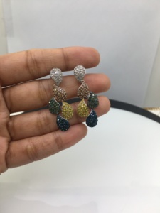 2.55 Cttw Natural Diamond Drop Dangle <b>Earrings</b> 925 Sterling <b>Silver</b>, Round Cut Prong Set <b>Earrings</b> for Women, Push <b>Back</b> - Product Image 3