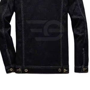 Customized 100% Cotton Winter Mens Jeans Jacket Regular Fit Front Logo Casual Stylish Washed - Product Image 5