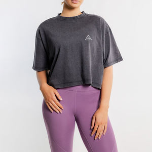 เสื้อครอปแขนสั้นสำหรับผู้หญิง ระบายอากาศได้ดี คุณภาพระดับมืออาชีพ ผลิตจากผ้าฝ้าย 100% - Product Image 4