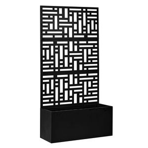 Fioriera da Giardino in Metallo Alta 70 Pollici con Traliccio Effetto Ruggine Codice 96402386, Fioriera per Piante Rampicanti Stessa Finitura Prodotto Originale - Product Image 3