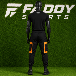 Pantalones Cargo Jogger Personalizados para Hombre, Estilo Urbano, Color Negro y Naranja en Contraste, con Múltiples Bolsillos, Estilo Táctico, Hip Hop, Techwear, Pantalones Deportivos, Estilo Harem - Product Image 3