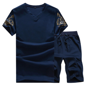 Private Label Men Summer Casual Solid 2-Piece Shorts <b>Set</b> Breathable Eco-Friendly Custom Packaging OEM Supplier - Product Image 3