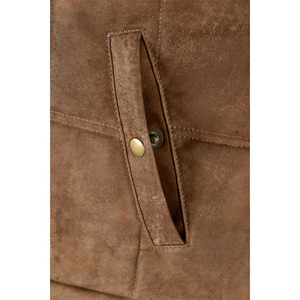 Chaleco de Cuero Genuino de la Mejor Calidad, Cálido e Impermeable para Otoño e Invierno, con Diseño sin Mangas y Bolsillos, en Venta - Product Image 4