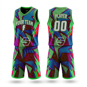 Conjunto de Camiseta de Baloncesto sin Mangas, Sublimada, 100% Poliéster, Transpirable, Personalizable para tu Equipo, Unisex, Cuello en V, Absorbe la Humedad - Product Image 3