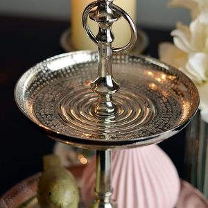 Handmade Wedding <b>Cake</b> Serving <b>Stand</b> for Luxury Event SuppliesHandmade Silver Two-Tier Round <b>Cake</b> <b>Stand</b> Multi-Layer Dessert - Product Image 2
