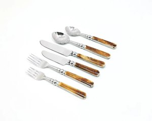 Ensemble de couverts en acier inoxydable de dernière génération, cuillère, couteau et fourchette, ensemble de 6 pièces avec manche en résine pour les mariages et les restaurants - Product Image 2