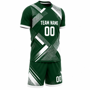 Ensemble athlétique 2 pièces pour homme, maillot de football uni imprimé et short, tenue d'entraînement d'été pour équipe, nom du joueur - Product Image 5