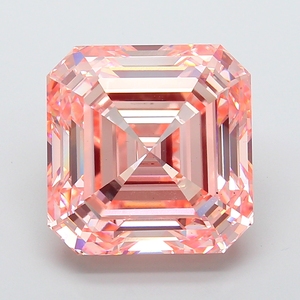 เพชรเพาะเลี้ยง CVD HPHT สีชมพูสดใส น้ำหนัก 3.00 กะรัต ความสะอาดระดับ VVS2 รูปทรง Asscher เพชรเม็ดเดี่ยวสำหรับทำเครื่องประดับ IGI - Product Image 4