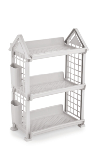 Rectangular Three-Layer <b>Plastic</b> Durable Modern Storage <b>Rack</b> Organizer Kitchen Tableware Minimalist Design Standing Type - Product Image 4