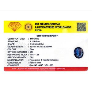 Natural AA Certified Iolite Loose Gemstone-5.62 Carat Sapphire (Neeli) Wholesale - Product Image 4