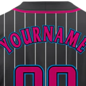 Maillot de baseball noir à fines rayures, manches courtes, boutonné, uniforme d'équipe personnalisé, respirant, en polyester, chemise de sport - Product Image 6