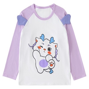 T-shirts pour filles à manches longues double couche de haute qualité, imprimés sur mesure, 210 g/m², en coton peigné double fil - Product Image 3