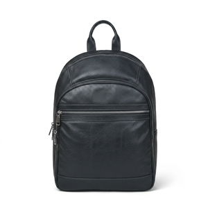 Sac à dos en cuir décontracté unisexe de haute qualité, fermeture éclair noire, sangle réglable, léger, résistant à l'eau, pour le travail et les voyages - Product Image 2