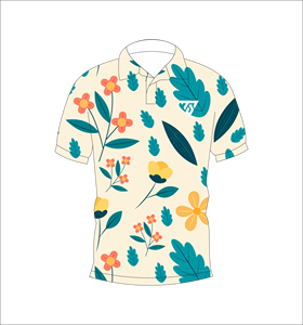 Polo à manches courtes pour hommes, imprimé feuilles florales, décontracté, à la mode, pour l'été, pour le golf - Product Image 1