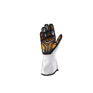 <b>Full</b> Finger Racing Gloves With Non <b>Slip</b> Palm Orange Striped Design Unisex Outdoor Use PU Material Drawstring Closure - Product Image 4