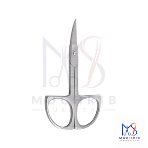 Ciseaux à ongles ergonomiques à anneaux, droits/courbés, finition mate, 9,50 cm, en acier inoxydable, lame droite et tranchante - Product Image 6