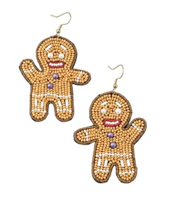 Gingerbread Dangle Drop Handcraft Beaded Embroidery <b>Earrings</b> <b>Cute</b> Stylish And Jewelry New Design Collection By Hiba Enterprises - Product Image 1