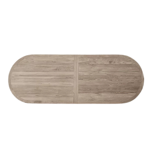 Modern Resort Outdoor Dining <b>Table</b> <b>Solid</b> Teak <b>Wood</b> Oval Slatted <b>Top</b> Double Pedestal Base for Luxury Patio Garden Dining - Product Image 3