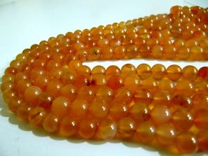 ลูกปัดคาร์เนเลียนทรงกลมธรรมชาติ ผิวเรียบ ขนาด 7-8 มม. ความยาวเส้น 8 นิ้ว - Product Image 1