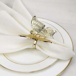 Ensemble d'anneaux de serviette en métal de luxe, élégants et réutilisables, accessoires de table pour mariage, hôtel et restaurant - Product Image 2