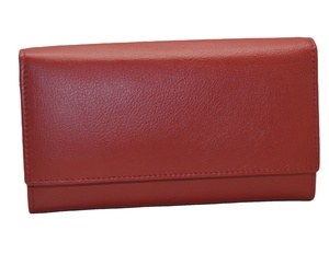 Super Quality Premium Long Genuine Leather Women's Wallet Button Closure RFID Secure Fashionable <b>Purse</b> Polyester Lining - Product Image 6