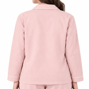 Women's Custom Color Button Front Pajama Set <b>Long</b> Sleeve Sleepwear Matching Pants Soft Comfort Relaxed Button Front - Product Image 5