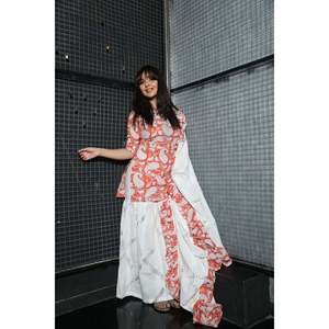 Conjunto de traje Big Buta con estampado floral naranja, talla XS - Product Image 4