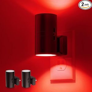 Luz Nocturna LED Roja Regulable con Sensor de Luz, Enchufe de Pared, Luz para Dormir - Product Image 3