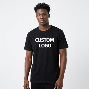 Camiseta de Algodón Negra para Hombre con Logotipo Personalizado, Manga Corta, Cuello Redondo, Corte Regular, Diseño con Letras Impresas, Estilo Casual - Product Image 4