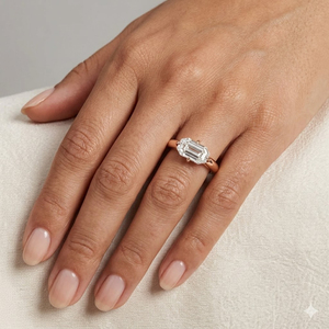 Anillo Octogonal de Oro Sólido de 10K con Corte Escalonado de Estilo Oriental, Anillo de Compromiso con Diamante Cultivado en Laboratorio de 1.25 CT, Anillo de Boda para Mujer - Product Image 5