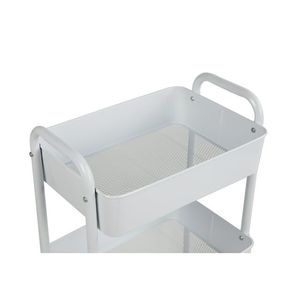 Carro utilitario de metal de 3 niveles Arctic White, fácil almacenamiento interior rodante para lavandería para adultos y niños - Product Image 4