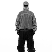 Nouveau design – Sweat à capuche vintage à épaules tombantes, personnalisable, pour homme, avec fermeture éclair intégrale, effet délavé, 100 % brodé