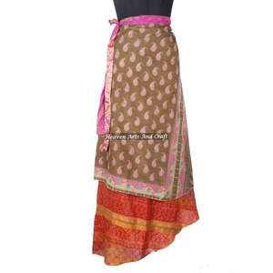 New Indian Magic Skirt Multi Wear Sari Silk Wrap <b>Dress</b> Wraparound Skirt Rajasthani <b>Old</b> Saree Long Silk Wrap Indian Printed Magic - Product Image 3