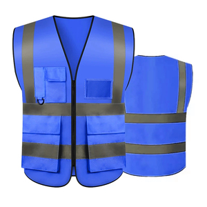 Red Reflective Safety Vest with <b>Adjustable</b> <b>Straps</b> and Multiple Pockets for High Visibility Workwear - Product Image 2