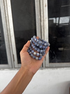 sodalite stone 10mm Beaded <b>Bracelet</b> Crystal <b>Healing</b> Gemstone Reiki Chakra Meditation Jewelry Gift From Gujarat - Product Image 4