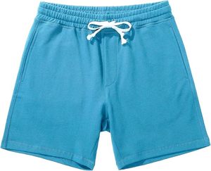 Shorts cargo pour homme en lin/coton, couleur unie, taille élastique, style décontracté urbain, respirant, séchage rapide, taille mi-haute, bleu - Product Image 1