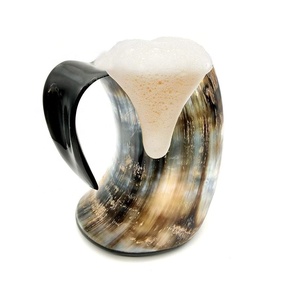 Tasse de corne de Viking naturelle faite à la main sculptée Style animal nautique vente chaude pour servir et boire à la maison hôtel restaurant - Product Image 3
