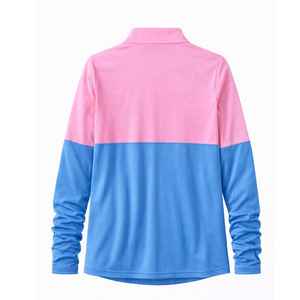 Pull à col zippé bicolore pour femmes Jack and Jill, avec logo brodé personnalisé, haut de sport color block, vente en gros OEM - Product Image 2