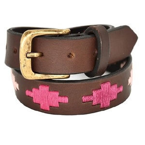 Ceinture Polo en Cuir Véritable Rose et Vert de Qualité Supérieure Faite à la Main avec Boucle à Ardillon Couleurs Personnalisables Accessoire de Mode Unisexe |   OEM/ODM - Product Image 2