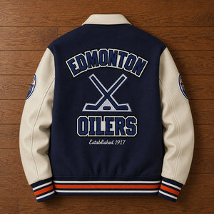 Vestes universitaires brodées en gros OVO, vestes de baseball personnalisées avec logos sur les manches, vestes universitaires pour hommes en laine et cuir - Product Image 6