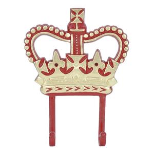Crochet mural en métal de style vintage avec design couronne rouge, crochet simple pour manteau, résistant à la rouille, crochet décoratif, prix abordable - Product Image 3