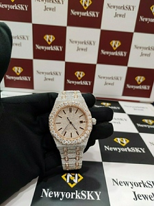 Reloj de pulsera de 41 mm de alta calidad con incrustaciones de moissanita VVS para hombre, diseño de lujo estilo hip hop, con caja, pasa el probador de diamantes, listo para enviar. - Product Image 1