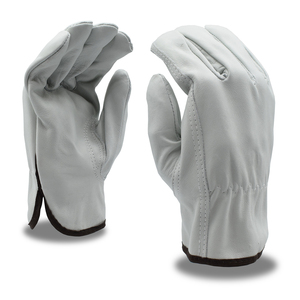 Guantes de Seguridad de Cuero Blancos, Lisos, Antideslizantes, Duraderos, con Puño Recto, Guantes de Trabajo de Uso General - Product Image 1