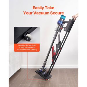 Support mural stable pour aspirateur compatible avec Dyson V6 V7 V8 V10 V11 V15, avec roulettes, pour DC30 DC31 DC34 DC35 - Product Image 4
