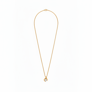 Collier pendentif minimaliste en or massif 14 carats avec zircon cubique, bijoux élégants pour femmes pour anniversaire et fiançailles - Product Image 4