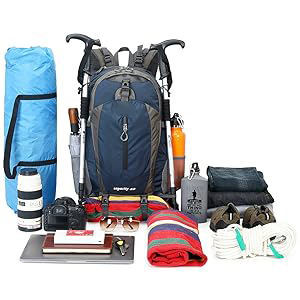 Sac à dos de randonnée bleu pour l'extérieur, résistant à l'eau, pour le trekking et les sports de montagne - Product Image 4