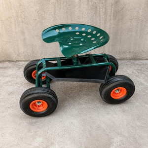 Heavy Duty Garden Rolling <b>Seat</b> with <b>Storage</b> Tray, 4 Pneumatic Wheels for Planting Weeding Pruning Outdoor Garden Work ODGGAD022 - Product Image 1