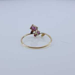 Anillos de Diamantes Reales, Corte Redondo y Ovalado, Anillo de Compromiso y Boda con Rubí Rosa Natural para Mujer, Plata de Ley 925, Joyería Fina - Product Image 4